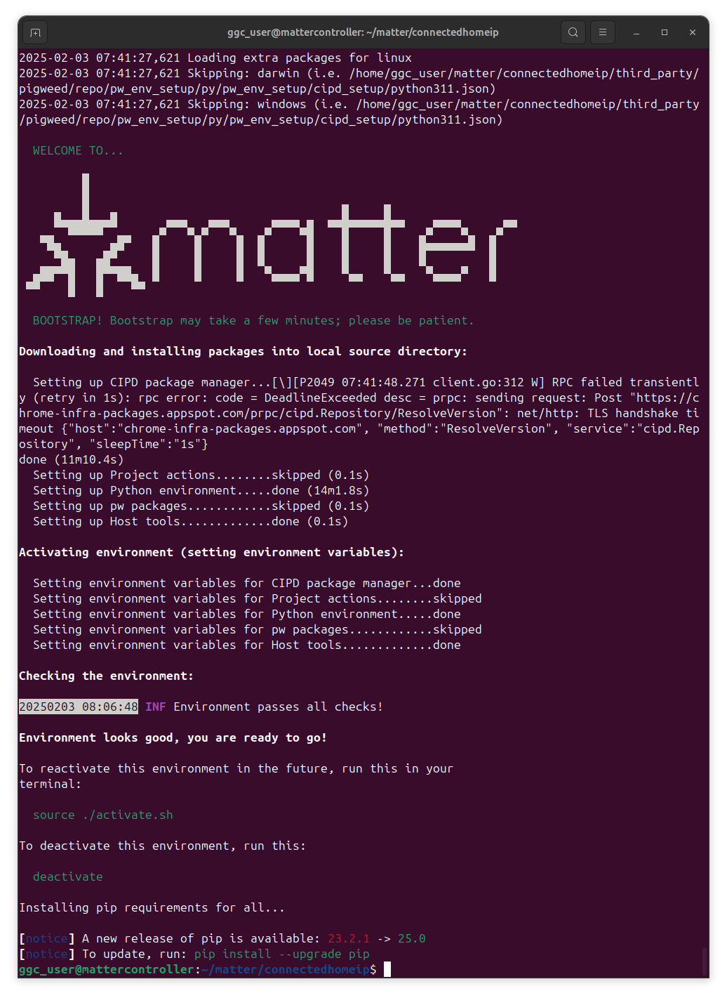 Matter SDK Installation Matter SDK Installation